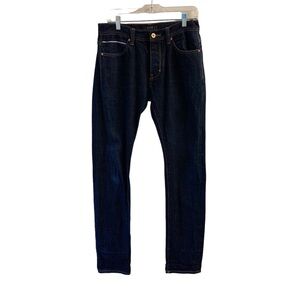 NEUW Lou Slim Men Selvedge Jeans Size 30 x 34 Raw Dark Wash Blue Stretch Cotton